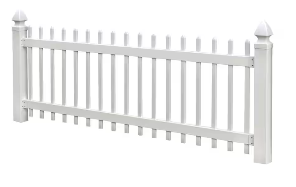 8ft White Picket Fence