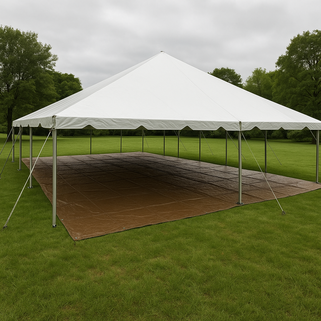 Brown Tarp Ground Cover