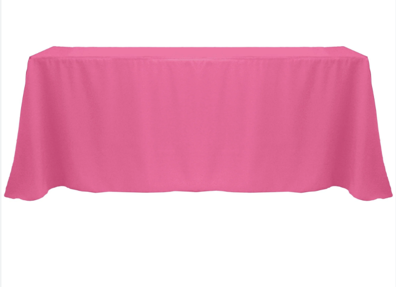 90in x 156in Hot Pink Polyester Linen
