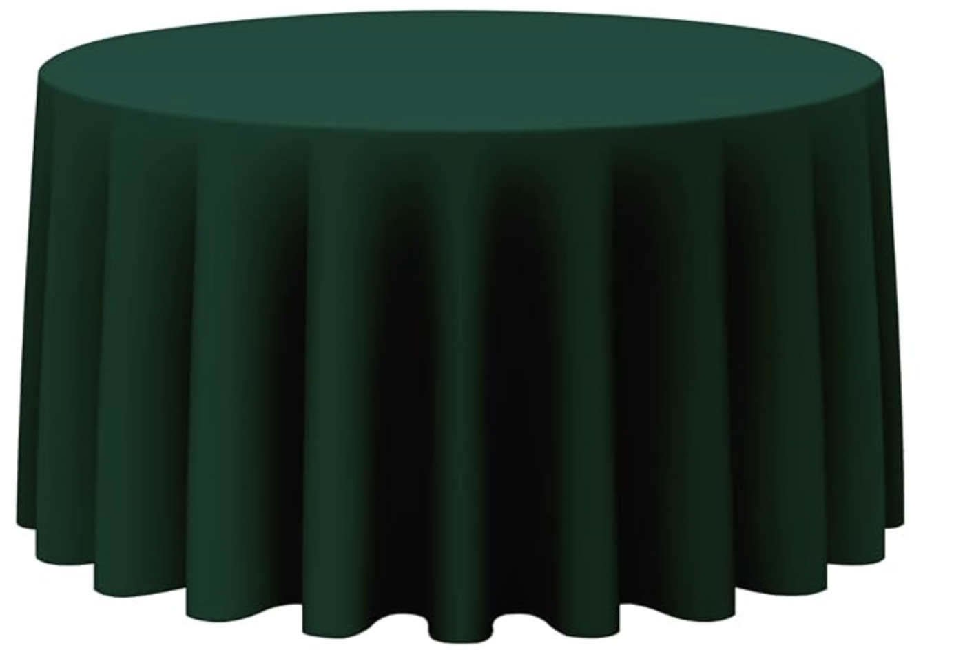 120in Hunter Green Round Polyester Linen